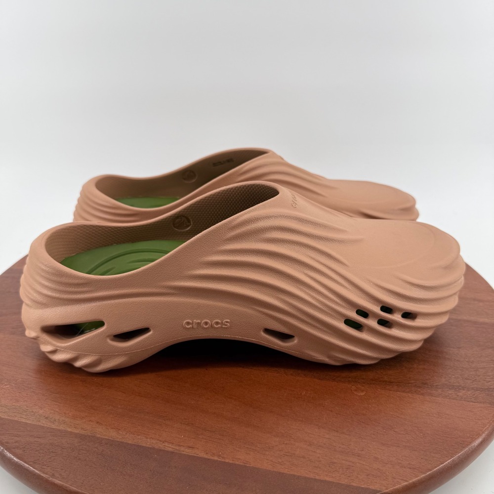 Crocs Echo Wave Mule Cork/Kiwi Sculpted Slip On Comfort Clog 210521-2CC Mens 12